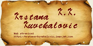Krstana Kuvekalović vizit kartica